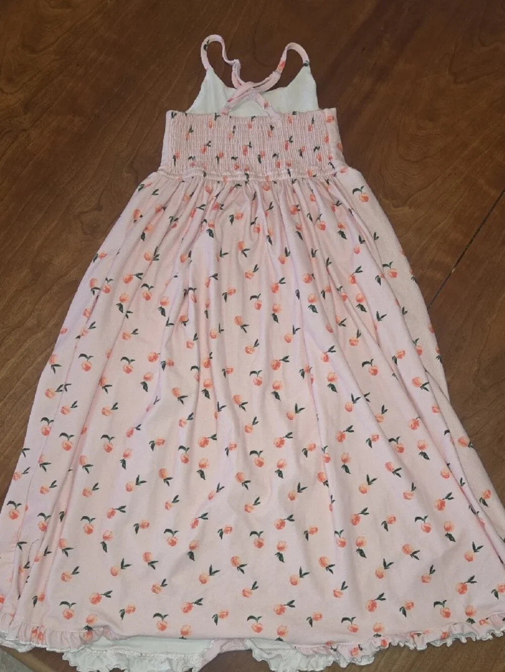 SweetHoney Pink Peach-Print Spaghetti-Strap Maxi Dress